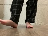 Barefoot Dirty Soles Walking with Toe Scrunching Foot Slapping ASMR