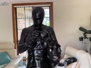 Preview 1 of Shiny Latex Mannequin Gas Mask Routine