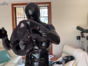 Preview 2 of Shiny Latex Mannequin Gas Mask Routine