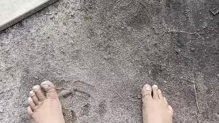 Playing in the dirt with my feet 