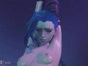 Preview 4 of Jinx tickled by Caitlyn (Arcane)