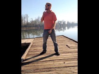 Dick out on cigarette break