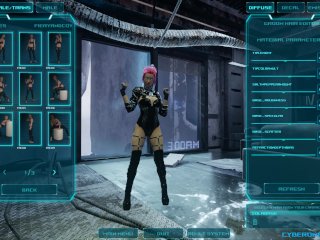 3d, vr game, corset, cyber girl