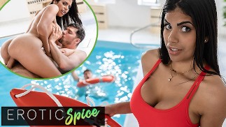 DEVIANTE - Big Tits Rettungsschwimmerin Sheila Ortega rettet einen großen Schwanz, damit ihre nasse Muschi Creampie bekommen kann