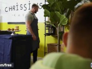 Preview 1 of Men - Athletic Customer Adrian Hart Asks Cute Michael Boston For A Coffee & A Hot Fucking