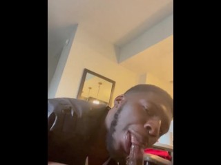 Swallowing DL Black Fat Dick POV Charlotte what up Fuck my Throat