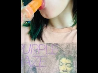 Horny sucking on my popsicle