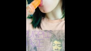 Horny sucking on my popsicle