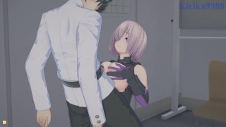 In The Office Fate Grand Order Hentai Mash Kyrielight And Ritsuka Fujimaru Engage In Passionate Kissing