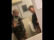 Preview 1 of Twink sucks dick & swallows cum in public toilet