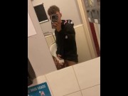 Preview 5 of Twink sucks dick & swallows cum in public toilet
