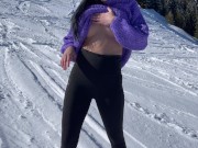 Preview 6 of Public sex at ski resort with spectators (caught) ! We dont care - Tonny and Mia