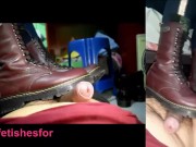 Preview 1 of Cock crush & handjob until cum by Mistress in large dr martens boots Pov