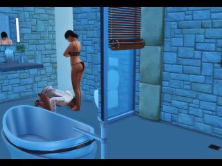 Step Bro caught watching StepSis in the shower - cumshot