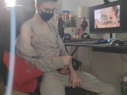 Preview 1 of Jerking off while watching gay porn on my desk