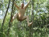 Kudoslong outside undresses and climbs the trees naked