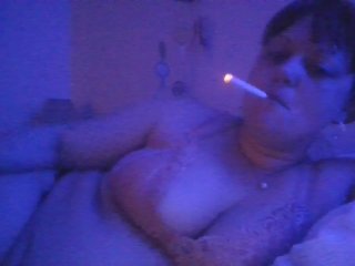Busty Babe Nighttime Smoke