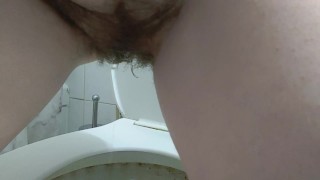 pissing big natural tit redhead teen pisses in nasty motel toilet