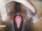 Preview 1 of Cute Ebony Pussy - Close Up Spread Open - Look Inside!