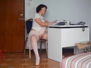 Preview 4 of Upskirt secretary. SeXretary. No panties office milf. Nude office. Naked secretary at office. cam 1