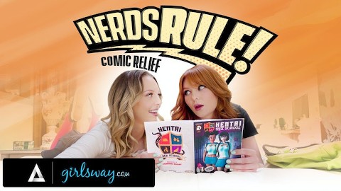 GIRLSWAY - College Geeks Lacy Lennon And Lily Larimar Are Turned On After Reading Hentai Comics