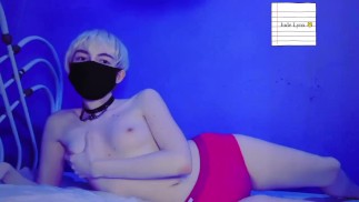 FTM TRANSGENDER FORGETS THE CAMERA ON WHILE HE MASTURBATES