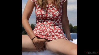 On The Boat An Amateur HOT Teen Masturbating In Public While Nude