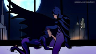 Batman Fucks Catwoman In Several Positions Leading To A Facial
