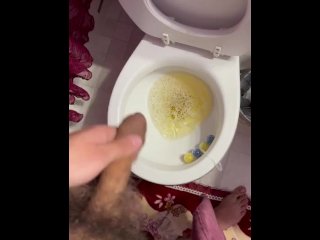 vertical video, dominant top, solo male, pissing