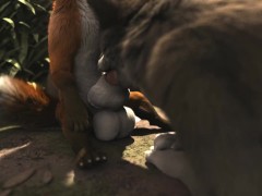 Wolf giving fox blowjob HD by h0rs3