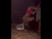 Preview 2 of Blonde Scandinavian Being Fucked In The Woods At Night