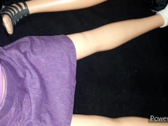 Daphne and Lily lesbian show of skirts and sexy legs