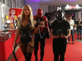 Mistress Calea Toxic Walks her Slave on Leash in Venus Berlin 2019