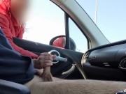 Preview 4 of DICK FLASH.  I jerk my cock in public parking and a passing girl makes me cum