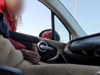 DICK FLASH. I Jerk my Cock in Public Parking and a Passing Girl makes me Cum