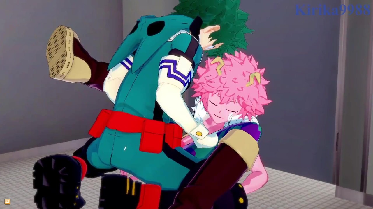 Mina Ashido and Izuku Midoriya have deep sex in the mens restroom. - My  Hero Academia Hentai