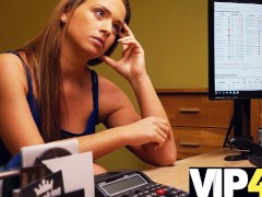 VIP4K. Naughty bank worker lures a sexy babe into having intense sex