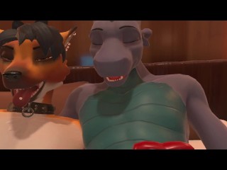 POV Licking a Dragon and Foxboy until they Cum on each other