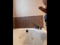 Bathtub Pissing With A Hard Cock - Screenshot 10 of 16 - Hard Cock