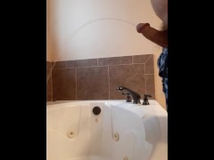 Bathtub Pissing With A Hard Cock - Screenshot 13 of 16 - Pee