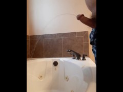 Bathtub Pissing With A Hard Cock - Screenshot 14 of 16 - Peeing