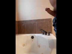 Bathtub Pissing With A Hard Cock - Screenshot 6 of 16 - Pissing