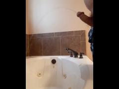 Bathtub Pissing With A Hard Cock - Screenshot 7 of 16 - Piss