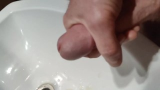 Jerk off and cum in the sink.