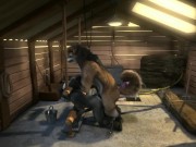 Preview 3 of Wolf hump a tied donkey in Stable HD by h0rs3