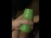 Preview 2 of Solo Male Moans, Grunts & Talks Dirty While Fucking Fleshlight - Huge Creampie (ASMR)