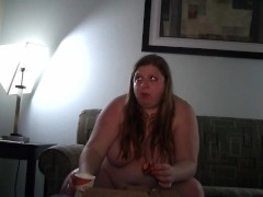 BBW Stuffing Fat Face with Pizza - Bettie Brickhouse