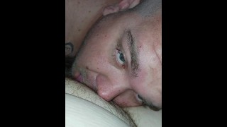 Hubby eating my pussy