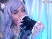 Preview 4 of SFW ASMR - Deep Wet Ear Licking - PASTEL ROSIE Eargasm Cat Girl Cosplay, Tongue Tease Makes You Hard
