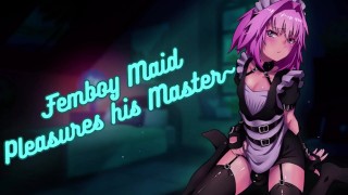 ASMR Femboy Maid Plays With Himself In Front Of Master Moaning Intense NSFW Kissing Lewd